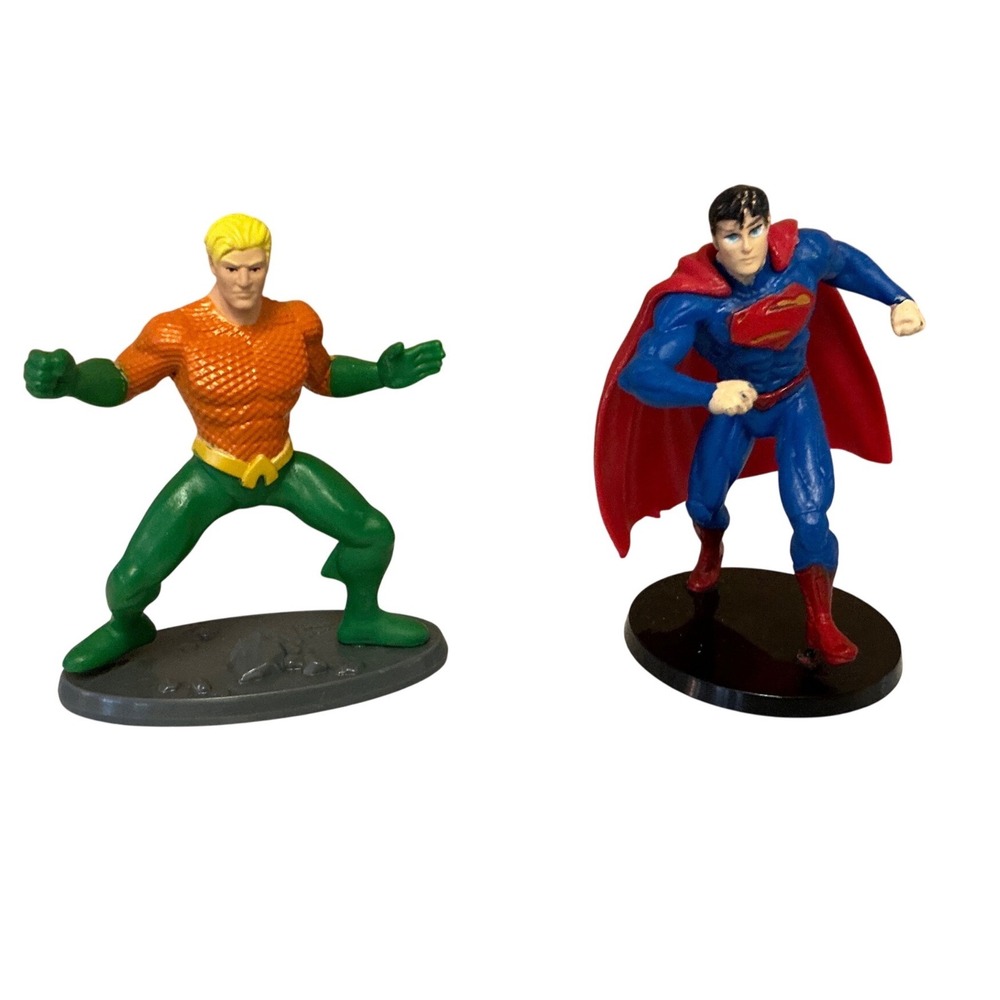 DC Comics cake toppers Superman and Aquaman PVC Miniature Figures Justice League
